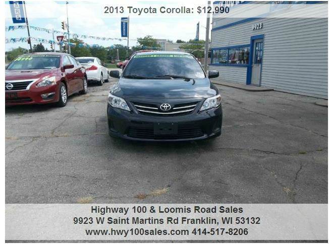 2013 Toyota Corolla Le 4dr Sedan 4a