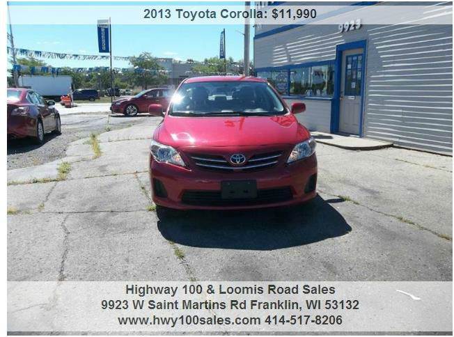 2013 Toyota Corolla Le 4dr Sedan 4a