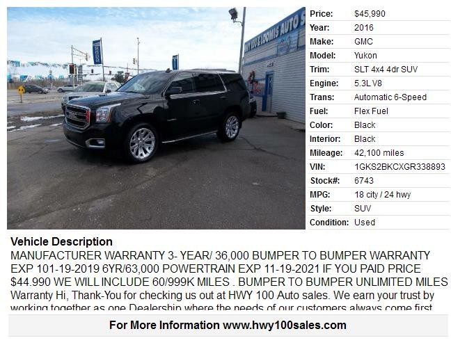 2016 GMC Yukon