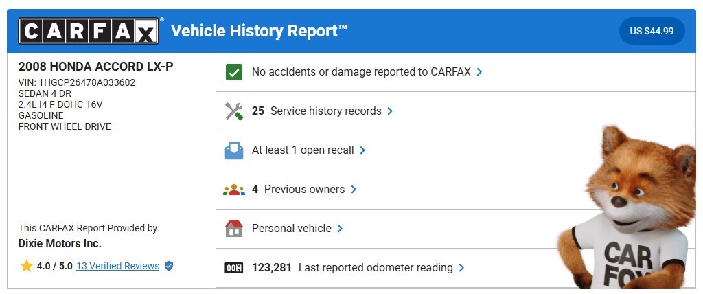 2008 HONDA ACCORD